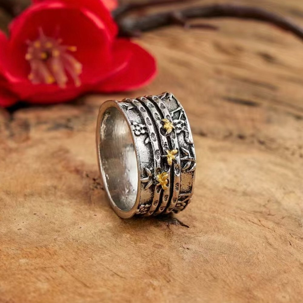 Bumble Bee Boho Two Tone Ring #1160 - Picture 3 of 8